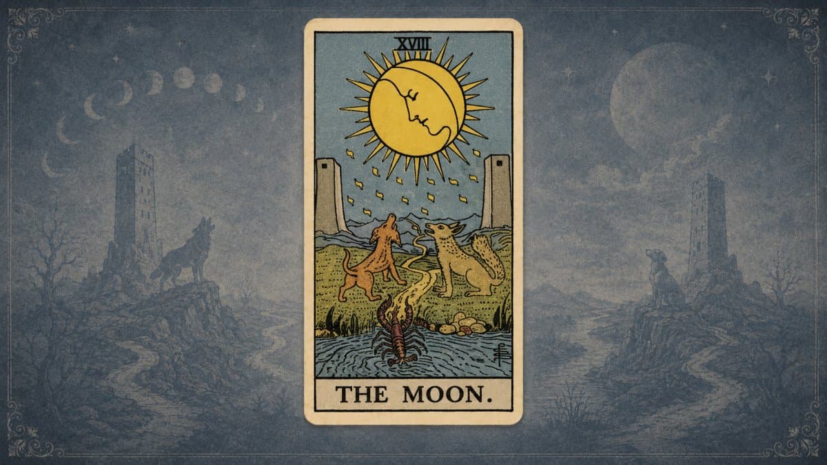 Die Bedeutung der Tarotkarte Der Mond: Unklarheit, Intuition und Unterbewusstsein